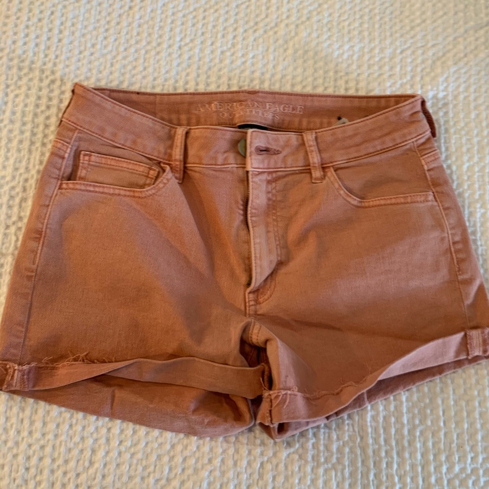 American Eagle Super Stretch Hi-Rise Shortie Coral